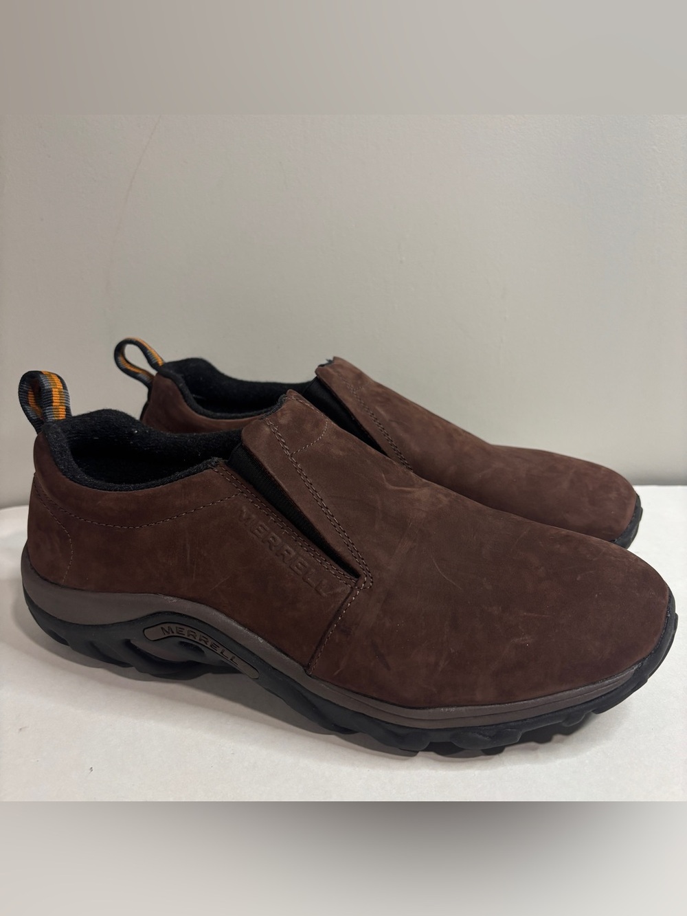 Merrell Jungle Moc Women’s 11 Brown Nubuck Leather Slip On Hiking Outdoor Shoes